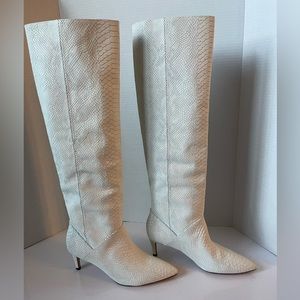 Joie white faux snakeskin tall heels boot size 39. Worn twice.